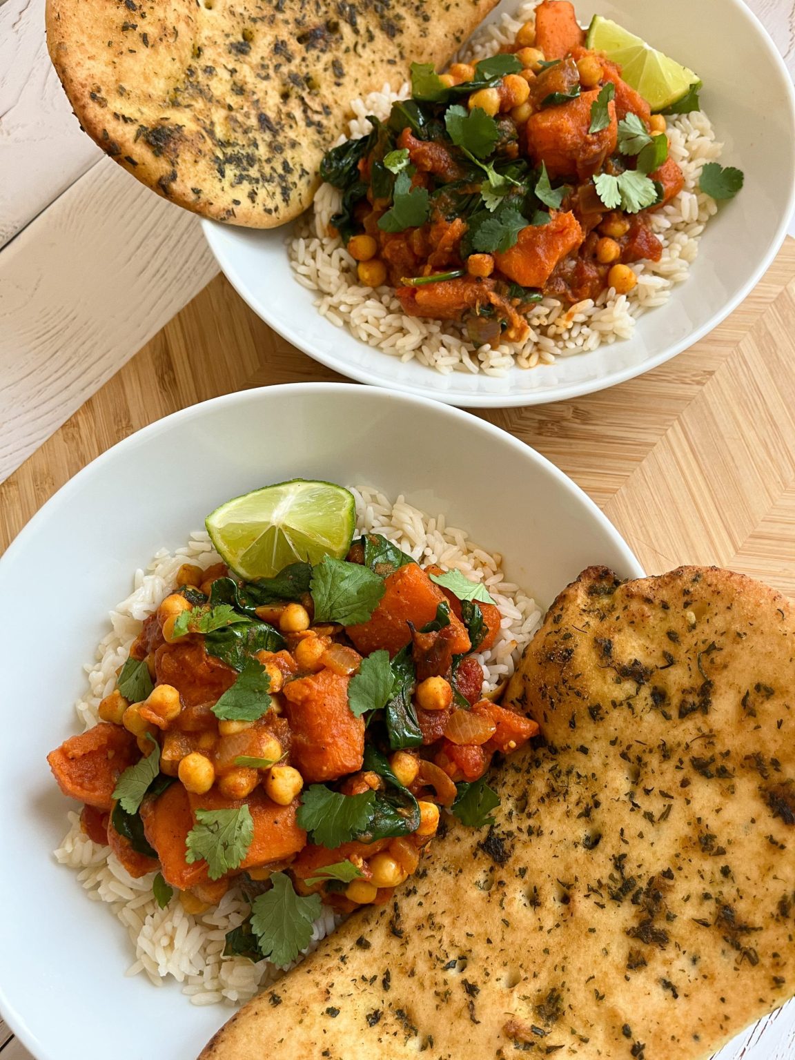 Sweet potato, chickpea and spinach curry (gluten free & vegan)
